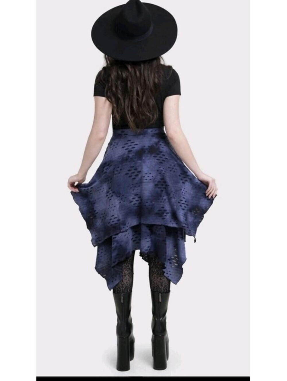 Killstar x Corpse Bride Hauntly Maiden Skirt Black Blue Women's Size XS NEW - Picture 3 of 7